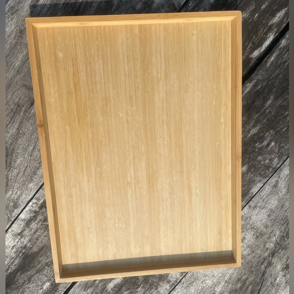 Serving Surface Wooden Tray Tan Yellow